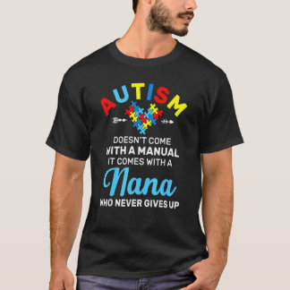 Camiseta Avó do Autismo Que Nunca Desiste Conscientização d