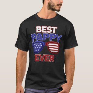 Camiseta Avô do Best Pappy Ever American Flag Vintage