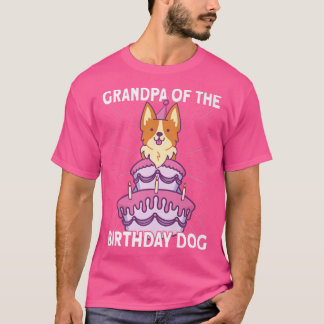 Camiseta Avô Do Cachorro De Aniversário, Corgi Do