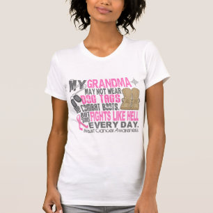 Camiseta Avó do cancro da mama do dog tags