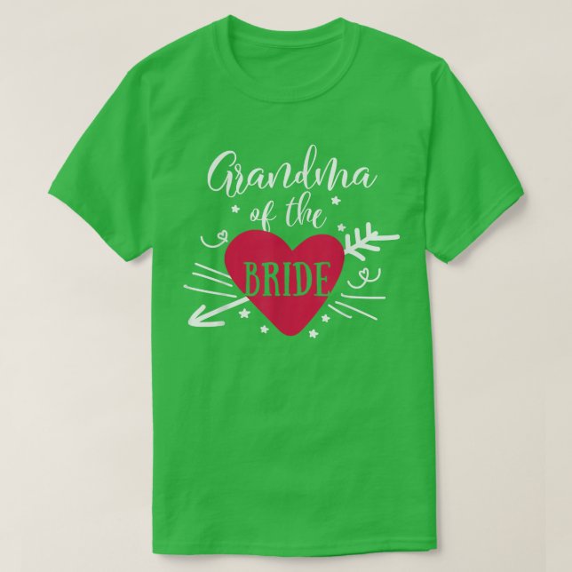 Camiseta Avó Do Coração Da Seta Noiva Para Bachelorette (Frente do Design)