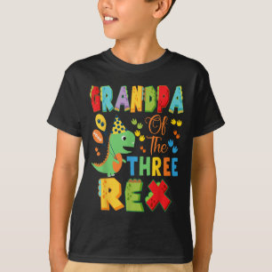 Camiseta Avô Do Dinossauro Dos Três Rapazes aniversário de
