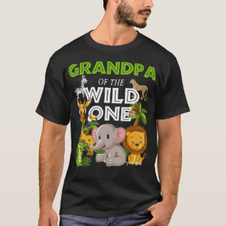 Camiseta Avô do Jardim Zoológico Selvagem de Aniversário Sa