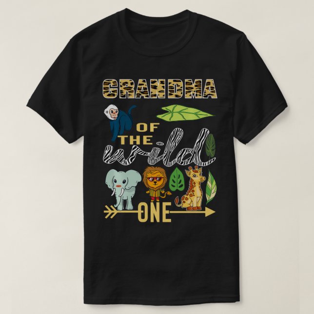 Camiseta Avó Do Jardim Zoológico Selvagem Mãe Aniversário S (Frente do Design)