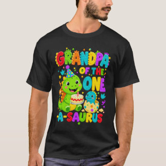 Camiseta Avô Do Menino-A-Saurus No 1º Aniversário Menino T-