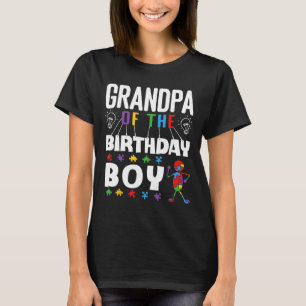 Camiseta Avô Do Menino Do Aniversário Conscientização Do Au