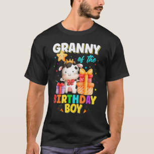 Camiseta Avó Do Menino Do Aniversário Fazenda De Vacas Anim