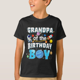 Camiseta Avô Do Menino Do Astronauta De Aniversário Espaço