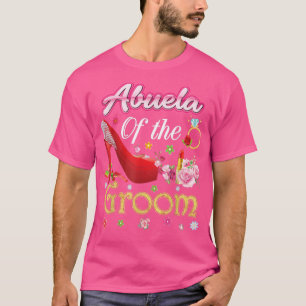 Camiseta Avó Do Noivo Feliz Casamento Flor Sapato Rosa