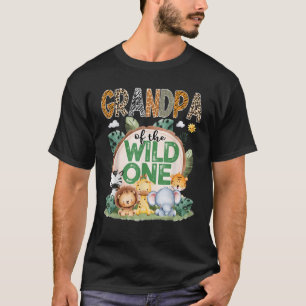 Camiseta Avô do Safari Selvagem Jungle Aniversário de 1 Ano