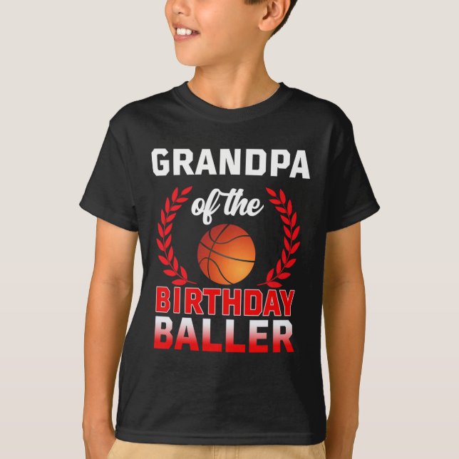 Camiseta Avô Do Tema Birthday Bysketbyll Bysketbyll Bd (Frente)