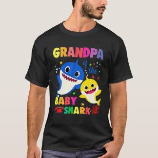 Camiseta Avô Do Tubarão-Bebê Aniversário Tubarão-Vovô