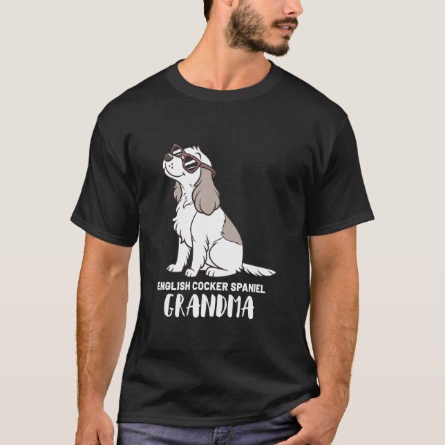 Camiseta Avó Dona de Cachorro Cocker Spaniel Inglês (Frente)