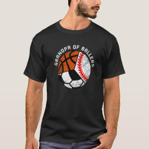 Camiseta Avô dos Homens de Bola Beisebol Futebol Basqueteb