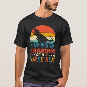 Camiseta Avô Dos Três Rex T rex Dinossaur 3º Nascimento