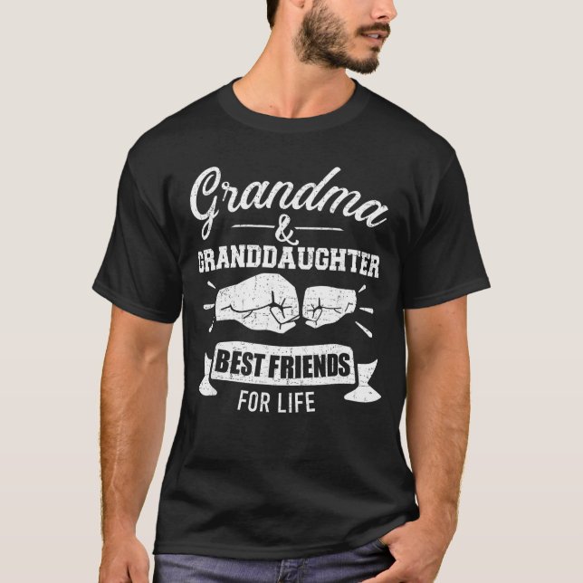 Camiseta Avó e neta melhores amigas para a vida toda fr (Frente)