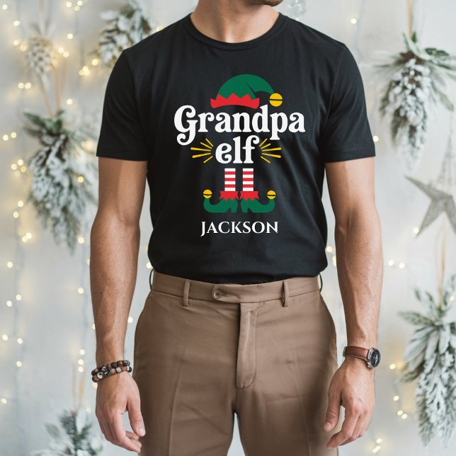 Camiseta Avô Elf Engraçado Elf Correspondendo Presente de N (Criador carregado)