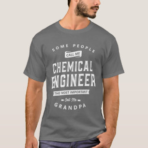 Camiseta Avô Engenheiro Químico Título de Trabalho Engraçad