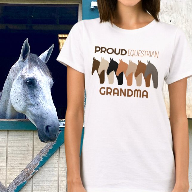 Camiseta Avó Equestriana Orgulhosa (Criador carregado)