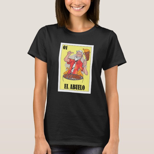 Camiseta Avô Espanhol Loteria Mexicana Bingo El Abuelo (Frente)