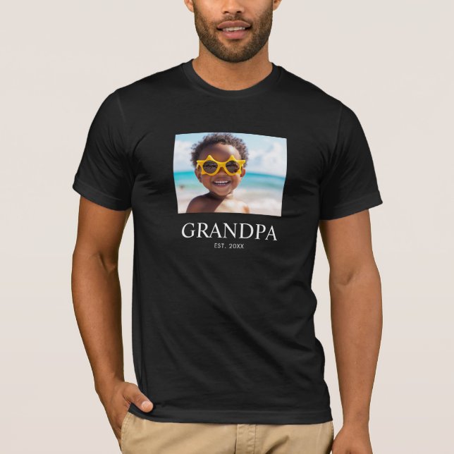 Camiseta Avô Estabeleceu Foto Moderna (Frente)