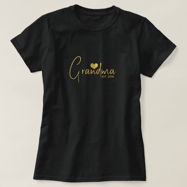 Camiseta Avó Estabeleceu Novo Presente de Avó (Frente do Design)