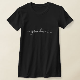 Camiseta Avó Estabelecida em Letra Moderna Preta