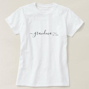 Camiseta Avó Estabelecida em Letra Moderna Preta