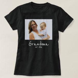 Camiseta Avó Estabelecida Foto script branco