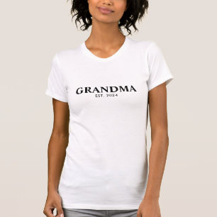 Camiseta Avó Estabelecida Moderna em Preto e Branco