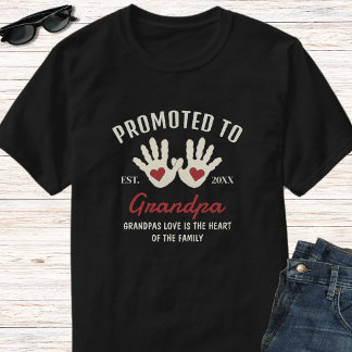 Camiseta Avô Estabelecido Impressões de Mão de Bebê Citação