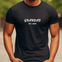 Camiseta Avô Estabelecido Negrito Tipografia Branca