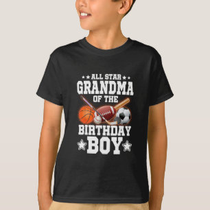 Camiseta Avó Estrela do Menino de Aniversário Sketll Futebo