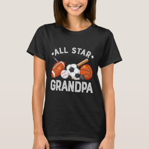 Camiseta Avô Estrela do Menino do Aniversário Sketll Futebo