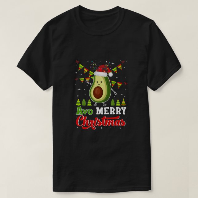 Camiseta Avo Feliz Natal 2021 Família Avocado Face Mask (Frente do Design)