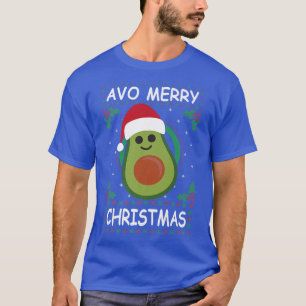 Camiseta Avo Feliz Papais noeis de Natal Avocado Cute Avoca