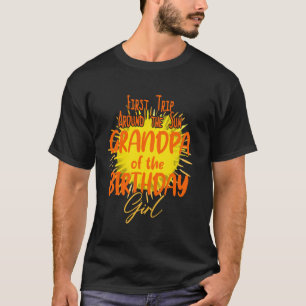 Camiseta Avô Garota de Aniversário Primeira Viagem em Torno