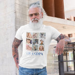 Camiseta Avô Gift | Amo-Te Papá Foto<br><div class="desc">Camiseta personalizada de fotos do avô, com um modelo de colagem de 9 fotos para você personalizar, o ditado "ama seu avô" e os nomes dos netos. Dica da foto: recorte as fotos em quadrados antes de carregar, garantindo que o assunto esteja no centro para obter melhores resultados.</div>