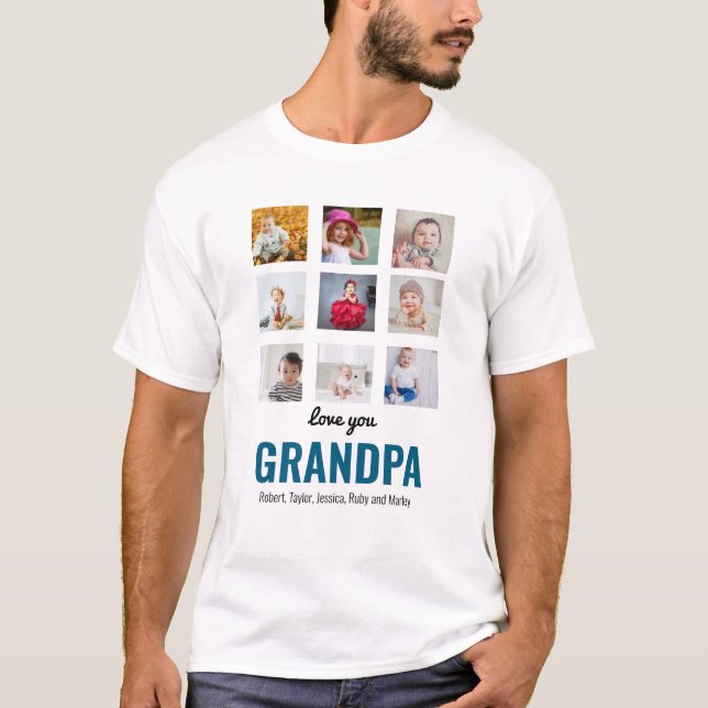 Camiseta Avô Gift | Te Amo Papá Foto T-Shirt (Frente)