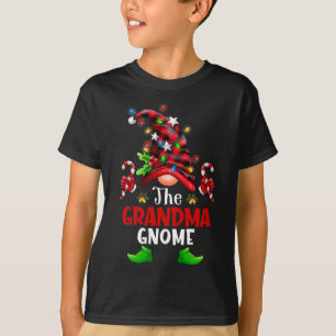 Camiseta Avó Gnomo Natal Buffalo Xadrez Family Gnomo
