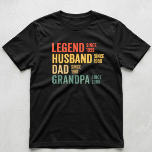 Camiseta Avô Legend Personalizado Personalizado para o Pai