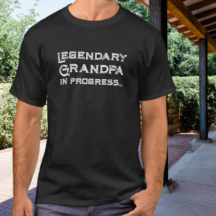 Camiseta Avô Lendário em Andamento Angustiado Branco