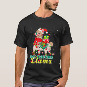 Camiseta Avó Lhama Usa Chapéu de Papai Noel Roupa de Natal