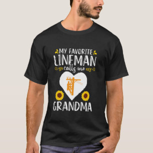 Camiseta Avó Lineman Girassol Dia das Mães Eletricista