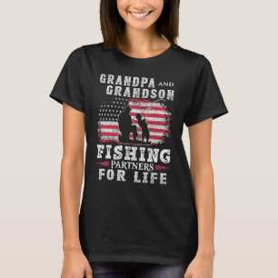 Camiseta Avô masculino e parceiros de pesca do neto Pais