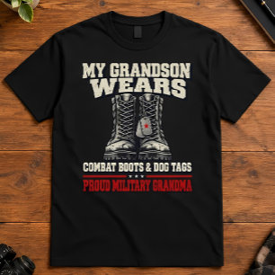 Camiseta Avó Militar Neto Usa Botas de Combate Arte