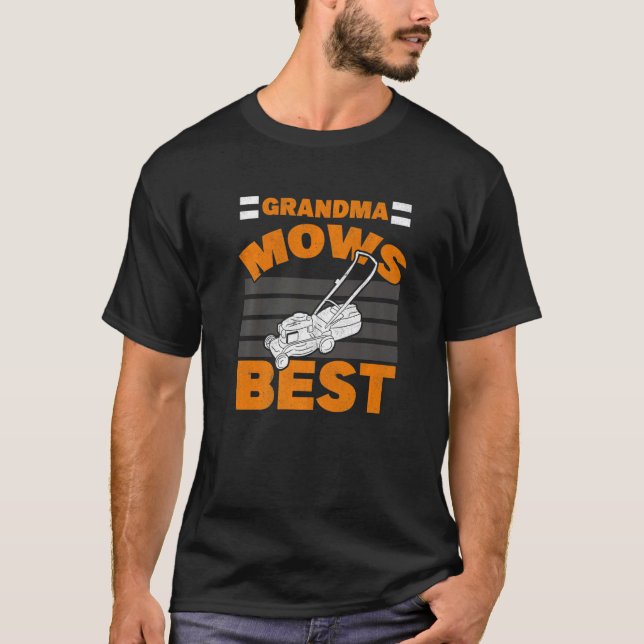 Camiseta Avó Mows Melhor Avó Gardener Lawnmower L (Frente)