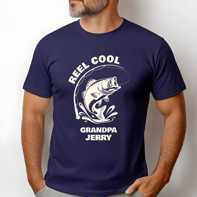 Camiseta Avô Muito Legal  (Reel Cool Grandpa Fishing Custom T-shirt)