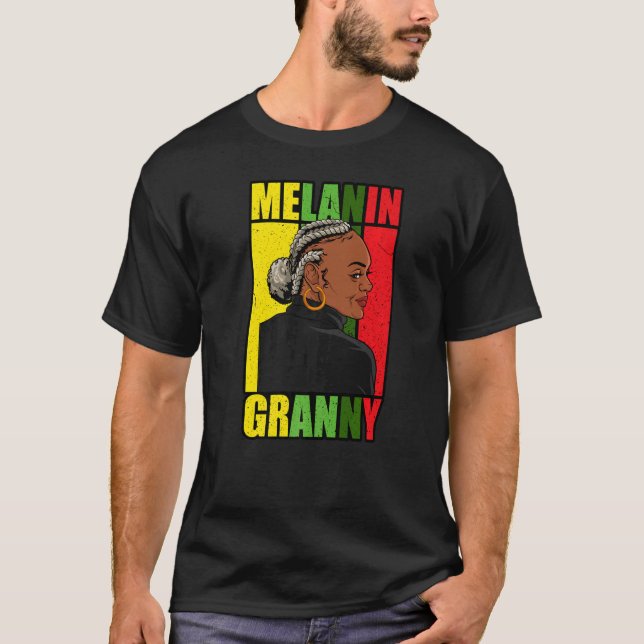 Camiseta Avó Negra Melanin Avó Melhor Avó Em E (Frente)