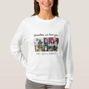 Camiseta Avó nós te amamos Netos 6 Colagem de Fotos